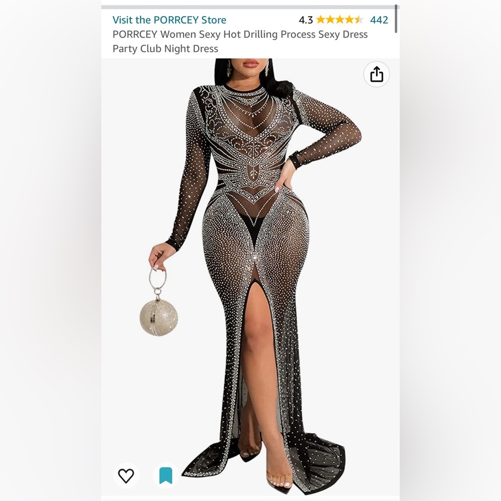 Beautiful Black Sheer & Sequin Dress!